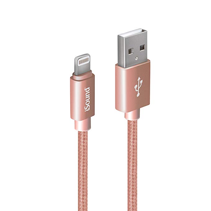 Isound cable 3 meters charge and sync for iphone lightning pink -5935